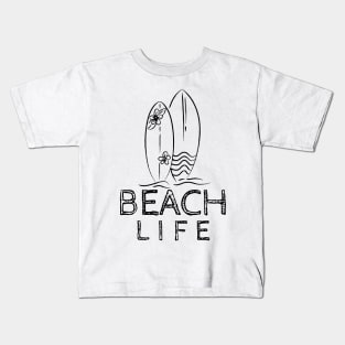 Beach Life Fun Summer, Beach, Sand, Surf Design. Kids T-Shirt